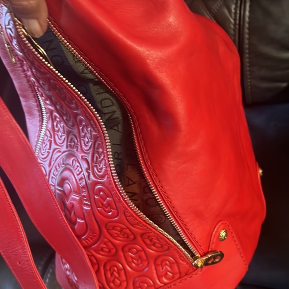 Beautiful red Leather Bag Made in Italy - Picture 9 of 11
